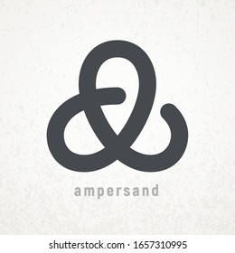 Ampersand. Elegant vector symbol on grunge background. Eps8. RGB. Global colors