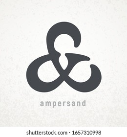 Ampersand. Elegant vector symbol on grunge background. Eps8. RGB. Global colors