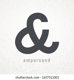 Ampersand. Elegant vector symbol on grunge background. Eps8. RGB. Global colors