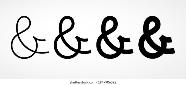 Ampersand. Elegant vector symbol on light background