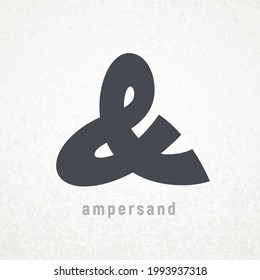 Ampersand. Elegant vector symbol on grunge background