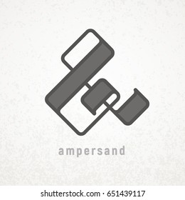 Ampersand. Elegant vector symbol on grunge background. Eps8. RGB. Global colors