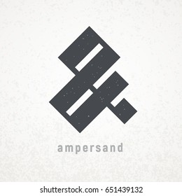 Ampersand. Elegant vector symbol on grunge background. Eps8. RGB. Global colors