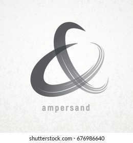 Ampersand. Elegant vector symbol on grunge background. Eps8. RGB. Global colors