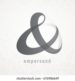 Ampersand. Elegantes Vektorsymbol auf grauem Hintergrund. EPS8. RGB. Globale Farben