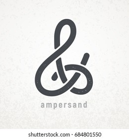 Ampersand. Elegant vector symbol on grunge background. Eps8. RGB. Global colors