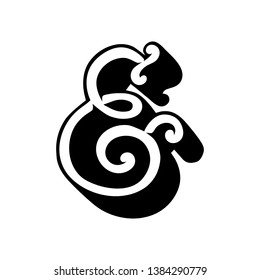 Ampersand. Hand drawn lettering. Ready-to-use design element. Vector illustration.