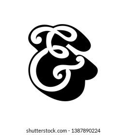 Ampersand. Hand drawn lettering. Ready-to-use design element. Vector illustration.