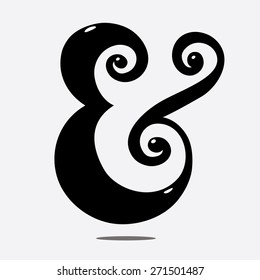 Ampersand in hand drawn style.Vector Eps8