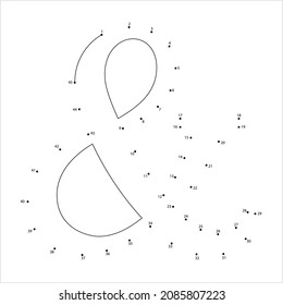 Ampersand Icon Connect The Dots, Alphabet Ampersand Symbol Vector Art Illustration