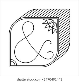 Ampersand Icon Monoline, , Alphabet Ampersand Symbol, And, Alphabet, Character, Letter Vector Art Illustration