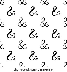 Ampersand Icon Seamless Pattern, Alphabet Ampersand Symbol Icon Vector Art Illustration