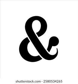 Ampersand icon silhouette vector flat illustration design on white background.