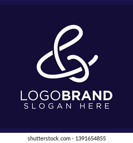 ampersand line logo vector template