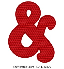 Ampersand Mark With 3D Pattern Vector Illustration. And Sign Isolated On White Background
