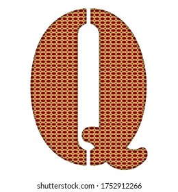 The Ampersand Mark With Abstract Pattern Vector Illustration. Letter Q Isolated On White Background