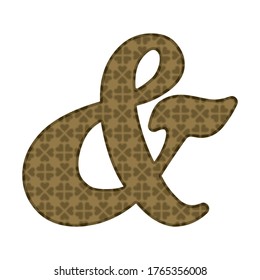 Ampersand Mark With Hearts Pattern. Ampersand Mark Vector Illustration. Ampersand Sign Isolated On White Background