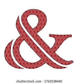 La Ilustración de los vectores Marcos y Ampersores. Marcos Ampersand Aislados En Fondo Blanco. Ampersor con matices rojos
