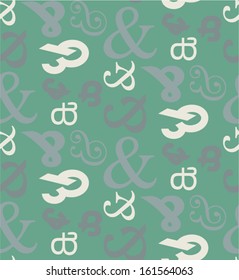 Ampersand seamless pattern background.