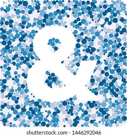 Ampersand sign color distributed circles dots illustration