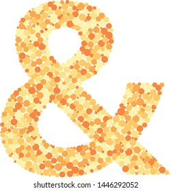 Ampersand sign color distributed circles dots illustration