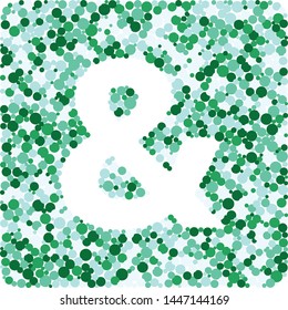 Ampersand sign color distributed circles dots illustration