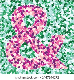 Ampersand sign color distributed circles dots illustration