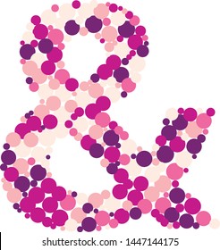 Ampersand sign color distributed circles dots illustration