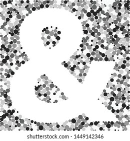Ampersand sign color distributed circles dots illustration
