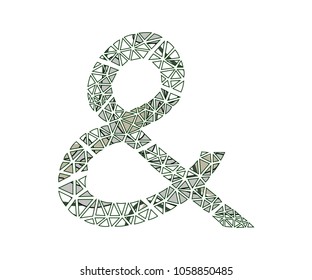 Ampersand sign. Floral design.