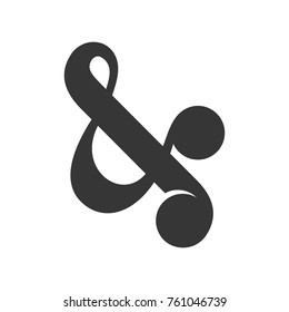 Ampersand Sign on White Background. Vector