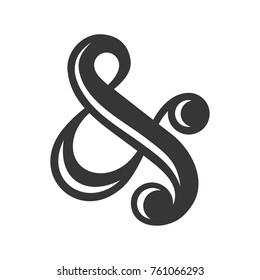 Ampersand-Zeichen auf weißem Hintergrund. Vektorgrafik