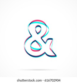 Ampersand Symbol hand drawn with blue and pink highlighters, isolated on a blank background.
Vector illustration, easy to edit, manipulate, resize or colorize.