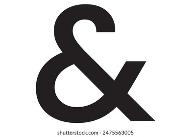  Ampersand symbol set. Icon for design. Blank, white and black backgrounds - alphabet symbol, a Social media icon, isolated on transparent background, used for mobile apps, web site or ui.