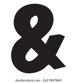 Ampersand Symbol Silhouette Minimal and Stylish Typography Design