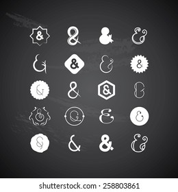 Ampersands on black background