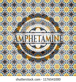 Amphetamine arabesque emblem background. arabic decoration.