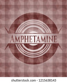 Amphetamine red geometric pattern emblem. Seamless.