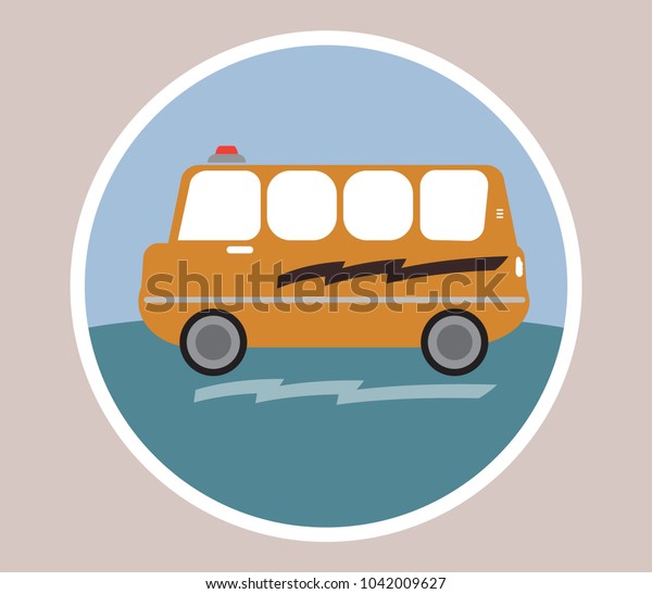amphibian bus or\
land and water touring bus\
Vector