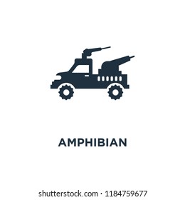 Amphibian icon. Black filled vector illustration. Amphibian symbol on white background. Can be used in web and mobile.