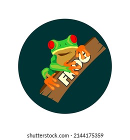 amphibian logo illustration. can be used for brands, posters, clothing, products, clothing.