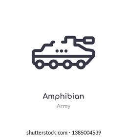 amphibian outline icon. isolated line vector illustration from army collection. editable thin stroke amphibian icon on white background
