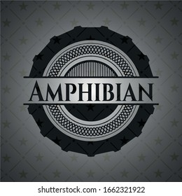 Amphibian realistic dark emblem. Vector Illustration. Detailed.