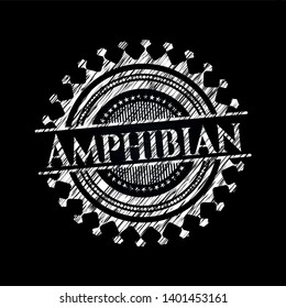 Amphibian written with chalkboard texture. Vector Illustration. Detailed.
