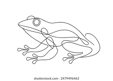 Amphibien kontinuierliche Line-Art-Vektorillustration auf weißem Hintergrund