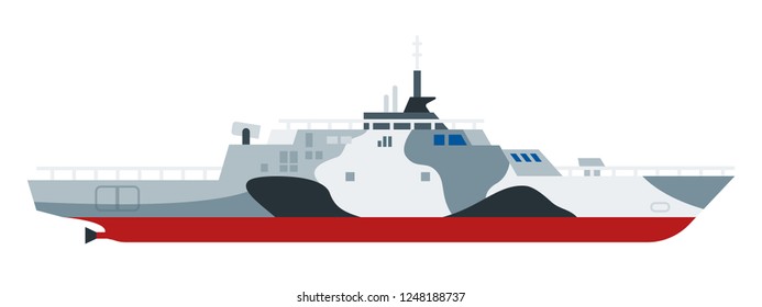 Amphibious assault ship dock vector flat icon isolated on white