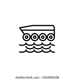 amphibious car icon in line style icon stock of transportation vehicles. coloring picture for children game.