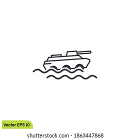 elemento de diseño de la plantilla del logotipo del vector del icono del vehículo anfibio