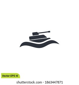 elemento de diseño de la plantilla del logotipo del vector del icono del vehículo anfibio