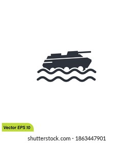 amphibious vehicle icon vector logo template design element